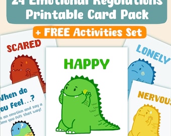 Karteikarten & Aktivitätskarten | Gefühlskarten für Kinder | Sozial emotionales Lernen | SEL-Werkzeug | 24 Karten Instant Download