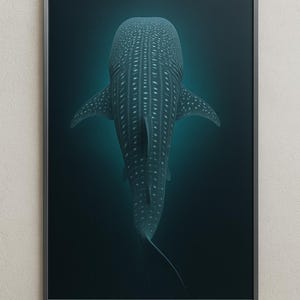 Premium Matte Paper Metal Framed Poster, whale shark, whale shark art, shark lover gift