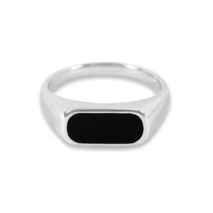 Black Onyx Ring, Signet Ring, Women Ring, Men Ring, Pinky Ring, Gold Black Square Signet Ring, Onyx Gemstone, Black Ring, Ring for Dad