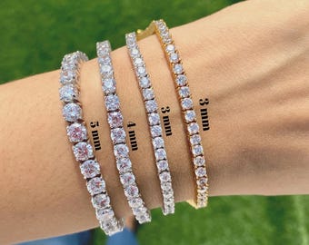 VVS1 Moissanite Tennis Bracelet – Rhodium-Plated Sterling Silver