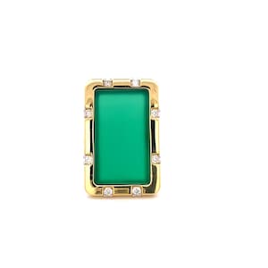 14k Green Onyx Ring, Green Onyx Bezel Ring, Onyx Cut Bezel Ring, Green Onyx Bezel Engagement Ring, Onyx Solitaire Ring, May Birthstone
