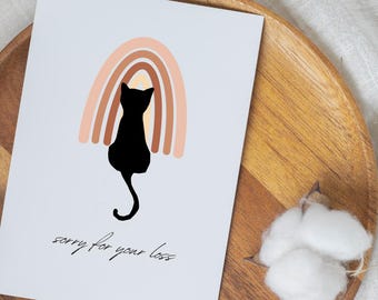 Loss Of Cat Card Pet Sympathy Card Cat Loss Card Sorry For Your Loss Loss Of Cat Card Printable For Your Loss Pet Loss Cards