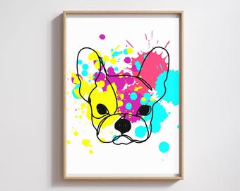Dog Wall Art Dog Printable Art Wall Art Prints Framed Wall art Office Wall Art Trendy Wall Art Framed Prints Pop Art Dog Art Canvas Wall Art