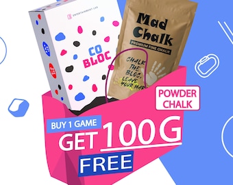 Co-Bloc Climbing Training Game Bundle with 100g MadChalk Powder – Bouldering Challenge Gift