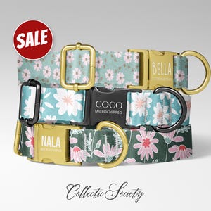 Personalized Daisy Flower Dog Collar: Custom Name Pet Accessory, Handmade USA, CDC-001