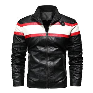 Men’s Lightweight Leather Biker Jacket | Casual Zip-Up Motorcycle Windbreaker Coat | Streetwear Outerwear