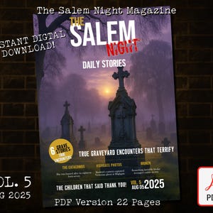 The Salem Night Magazine Vol. 5 - 6 True Graveyard Encounters | Horror Stories PDF | Paranormal Tales Digital Download
