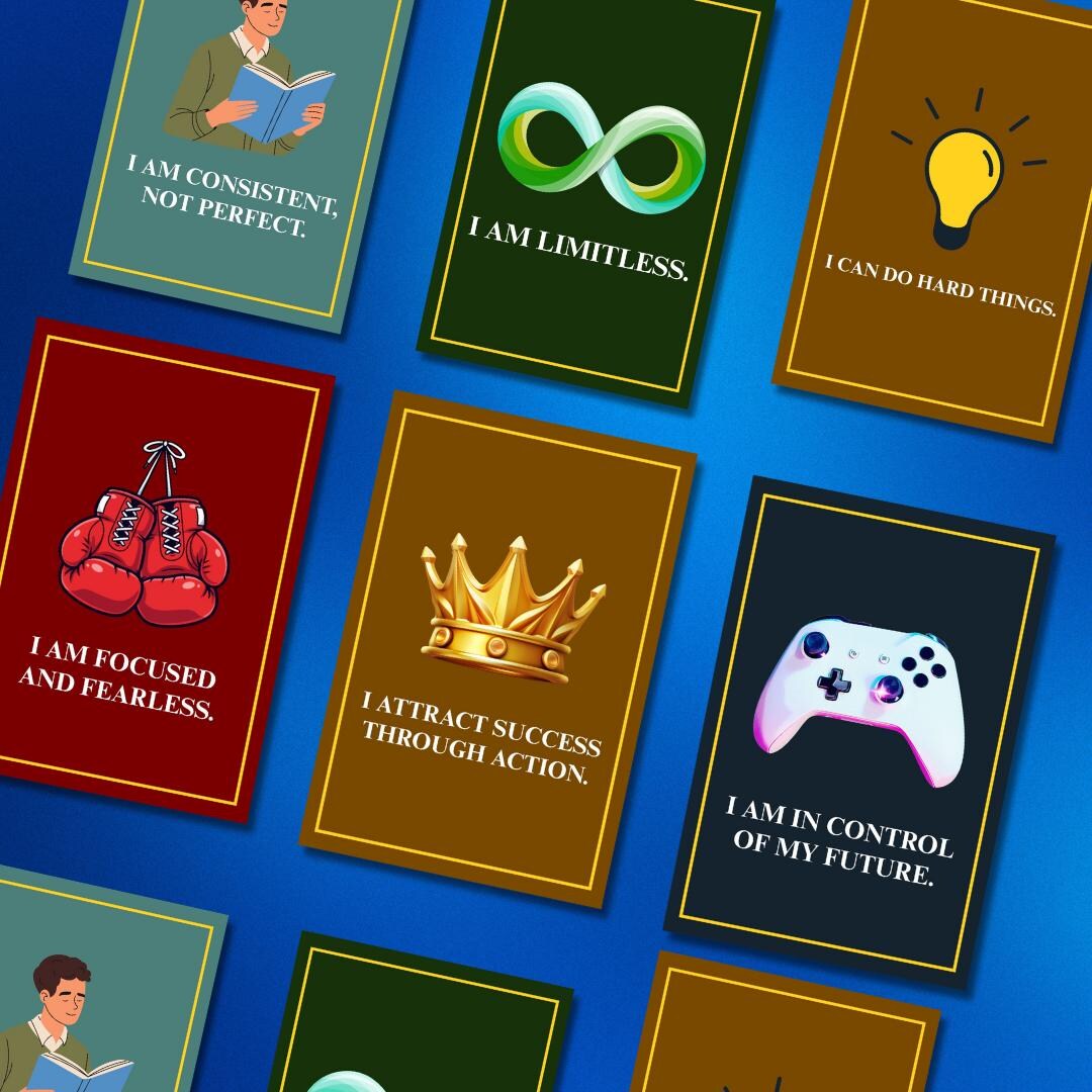 Motivational Affirmation Cards for Men | Printable Positive Quote Cards ...