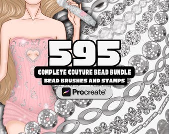 Procreate Bead and Sequin Brush Bundle: Fashion Embroidery Detail (Digital Download)