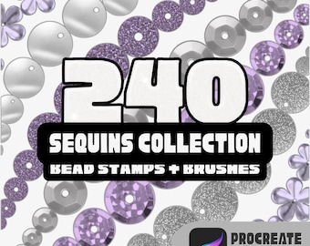 Procreate Beads Brush Set Sequin Brushes for Fashion Design Beading Stamps Pressure Sensitive Brush Bundle Digital Illustration