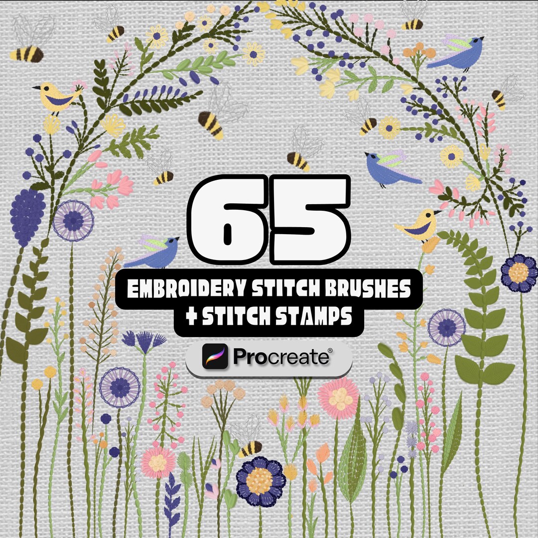 Procreate 3D Embroidery Brushes Realistic Dual Color Cross Stitch ...