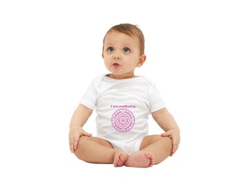 Meditation Mandala Onesie, Sleeping Baby Onesie, Infant Jersey One Piece, Baby Gift
