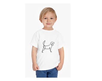 Dog Line Art Infant Tee, Minimalist Animal Design - Toddler Outfit, Gender Neutral Baby Gift