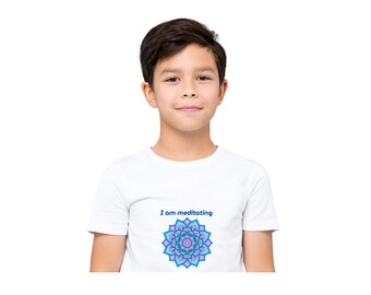 Meditation Youth Short Sleeve Tee, "I am Meditating"