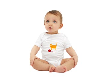 Onesie with cute cat, bodysuit for Infants. Matching T-Shirt sold separately for children and adults, Baby gift, Perfect baby gift