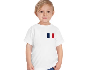 French Flag Minimalist Toddler T-Shirt | Can be matched with onesies, children's and Adult T-shirts