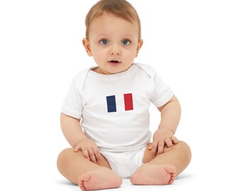 French Flag Minimalist Onesie | Can be matched with Adult, toddler and child T-shirts