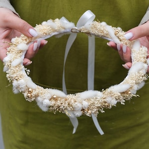 Flower crown made of dried and preserved flowers,  wedding dry flower crown, hair accessories,dried flowers wreath,  bridal headpiece