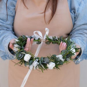 Flower crown made of dried and preserved flowers,  wedding dry flower crown, hair accessories,dried flowers wreath,  bridal headpiece