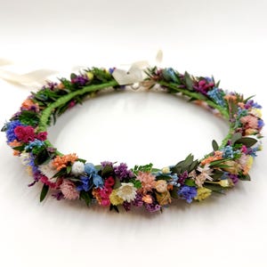 Flower crown made of dried and preserved flowers,  wedding dry flower crown, hair accessories,dried flowers wreath,  bridal headpiece