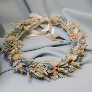 Flower crown made of dried and preserved flowers,  wedding dry flower crown, hair accessories,dried flowers wreath,  bridal headpiece
