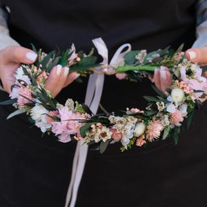 Flower crown made of dried and preserved flowers,  wedding dry flower crown, hair accessories,dried flowers wreath,  bridal headpiece