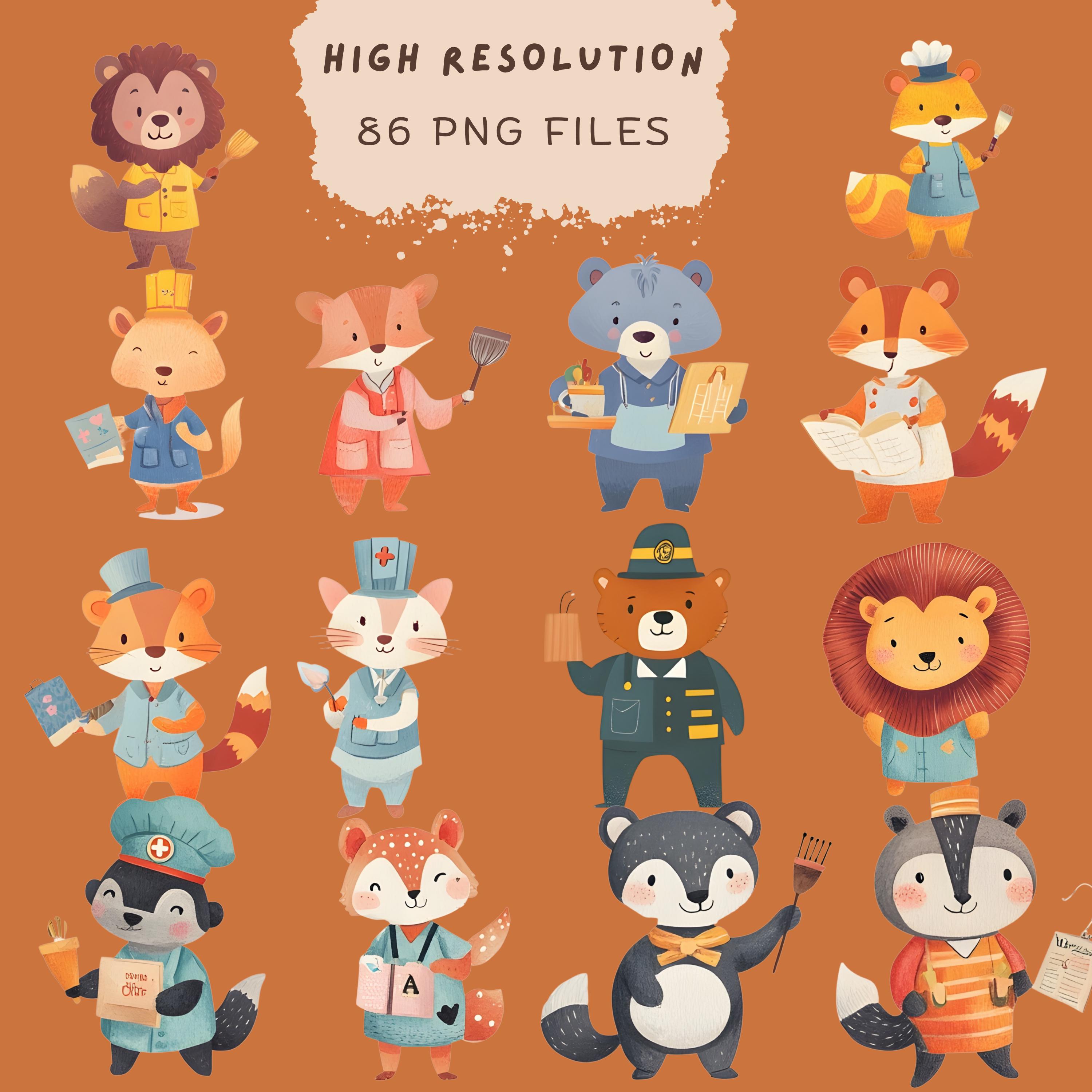 Professions Animals 86 Animal Professions Clipart, PNG, Cute Careers, Educational Clipart ...