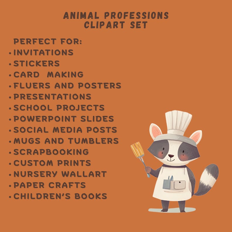 Professions Animals 86 Animal Professions Clipart, PNG, Cute Careers, Educational Clipart ...