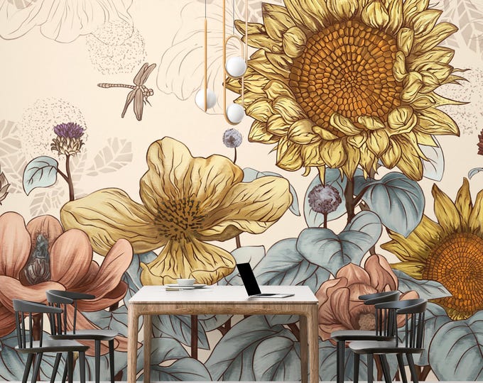 Sunflower Canvas Print: Floral Botanical Wall Art