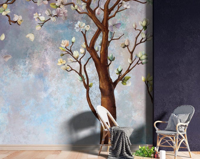 Floral Tree Canvas Print: Botanical Nature Wall Art