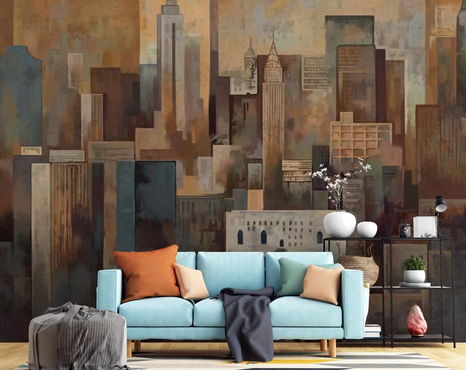 Abstract City Skyline Canvas Print: Modern Urban Wall Art