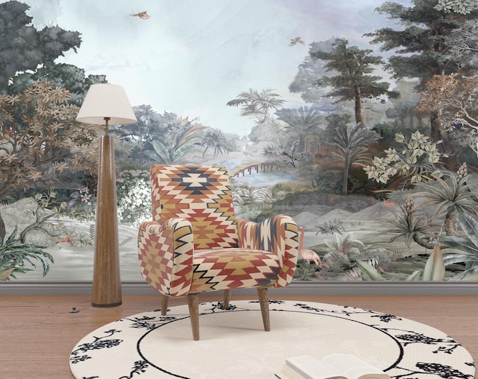 Tropical Jungle Mural: Palm Tree Peel and Stick Wallpaper