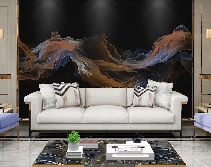 Abstract Black Wallpaper Mural: Peel & Stick Vinyl, Removable Wall Decor