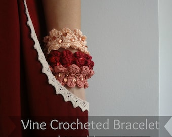 Crochet Pattern - Crocheted Vine Bracelet and Necklace, crocheted necklace, crocheted  accessory, a photo tutorial