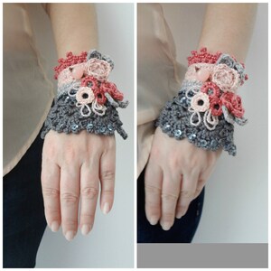 HÄKELMUSTER: Rosen in Blüte Häkelanleitung, Häkelmanschette, Armband, Häkelzubehör, Häkelspitze, Foto-Tutorial, Bild 4