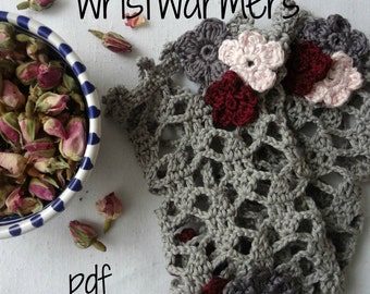 Crochet Pattern Wrist warmers - crocheted wrist warmers, crochet warmers, crochet cuffs, a photo tutorial, fingerless gloves,