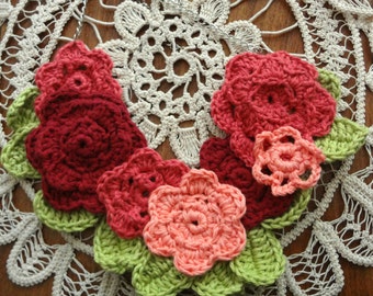 CROCHET PATTERN DIGITAL May Flowers Necklace - crocheted necklace, crochet flowers, flower necklace, crochet pattern, photo tutorial