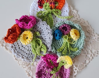 Crochet Pattern - Framed flower brooches, crochet flowers, flower brooch, crochet brooch,crochet accessory, wedding favors