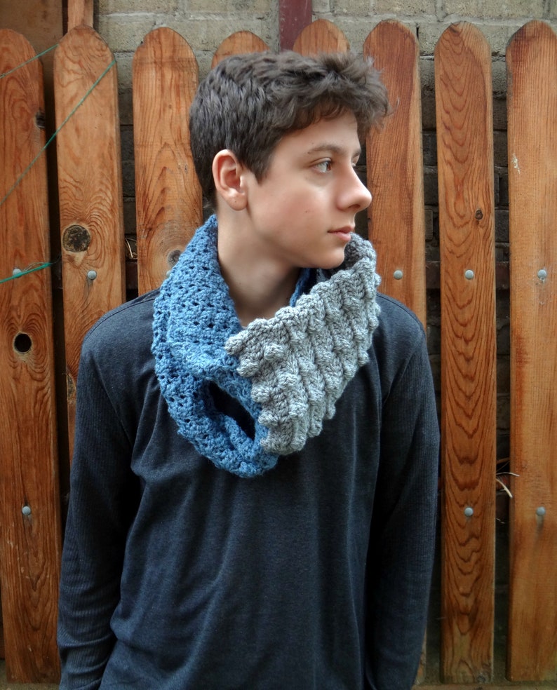 CROCHET PATTERN Jacob's Scarf,crocheted scarf, boy scarf, winter scarf, men's scarf, crochet pattern,scarf pattern,boho scarf, neckwarmer, image 1