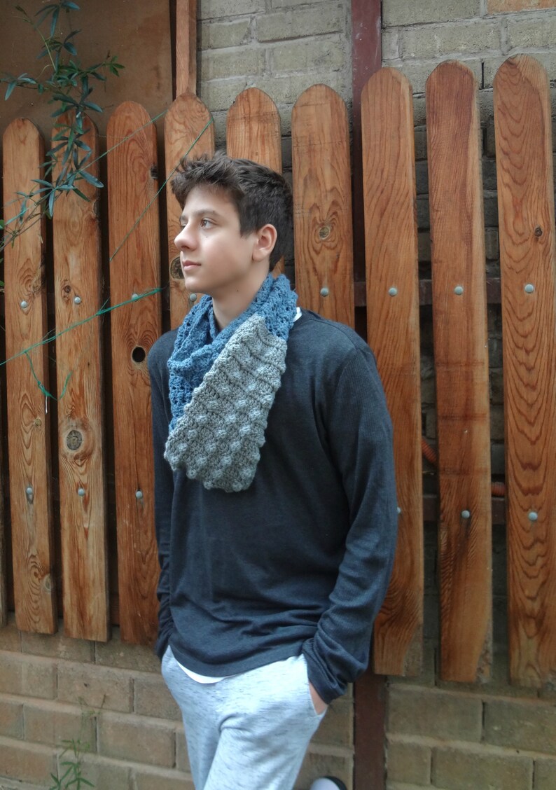 CROCHET PATTERN Jacob's Scarf,crocheted scarf, boy scarf, winter scarf, men's scarf, crochet pattern,scarf pattern,boho scarf, neckwarmer, image 3