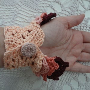CROCHET PATTERN: Daphe Crochet cuff, crochet mesh cuff, crochet, crochet bracelet, crochet lace cuff, Victorian crochet cuff, romantic cuff, image 5