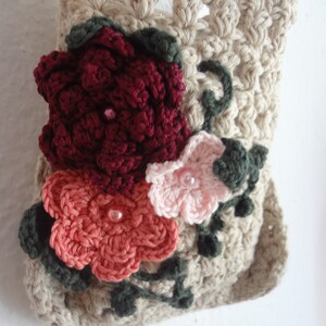 Crochet Bag Pattern Tuscan Window, crochet bag, shoulder bag, crochet shoulder bag, romantic bag, bohemian bag, flower bag, boho bag image 3