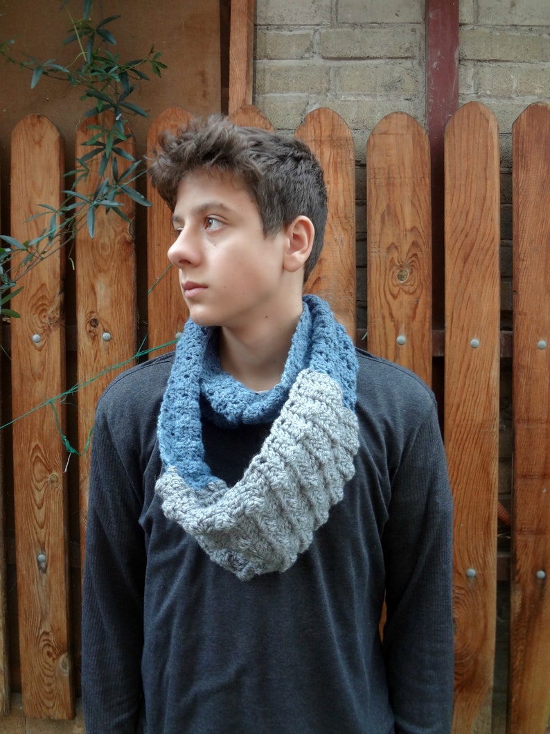 CROCHET PATTERN Jacob's Scarf,crocheted scarf, boy scarf, winter scarf, men's scarf, crochet pattern,scarf pattern,boho scarf, neckwarmer, image 2