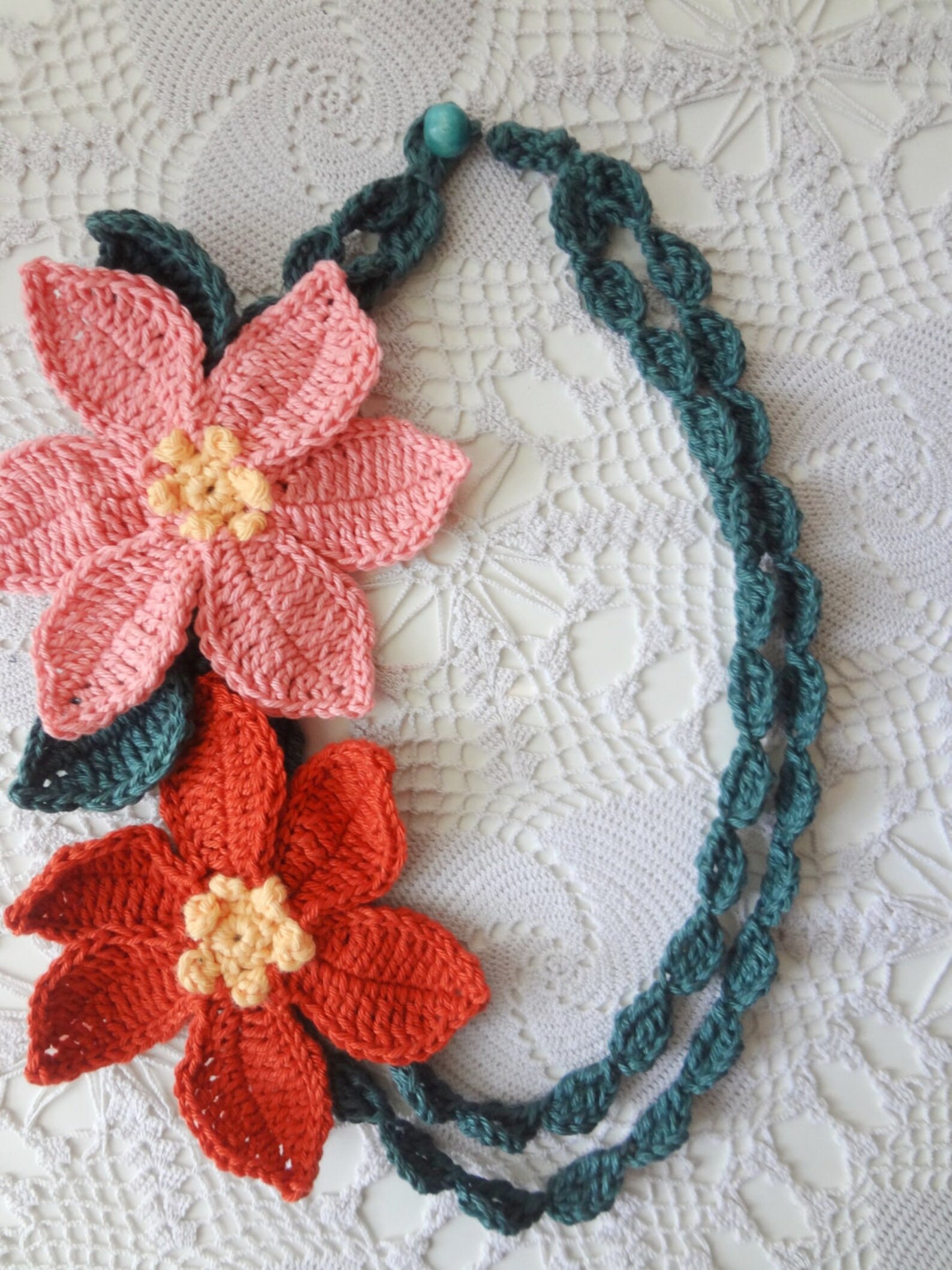 CROCHET PATTERN Tropical Necklacecrochet Necklacecrochet - Etsy