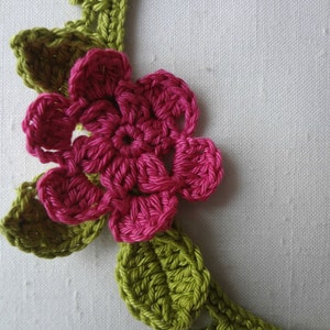 CROCHET PATTERN Springflower necklace crochted necklace, crochet flowers, flower necklace, crochet pattern, photo tutorial image 3