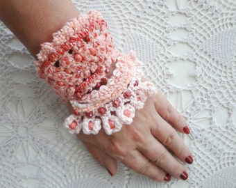 CROCHET PATTERN:Kiana Crochet Bracelet Pattern,crochet cuff,crochet bracelet,crochet accessory,crocheted lace, photo tutorial,