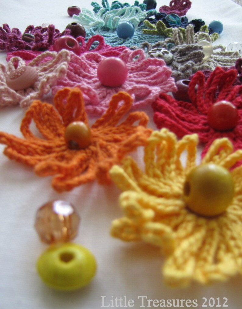 CROCHET PATTERN Crocheted Flowers Sunny flowers pattern Etsy