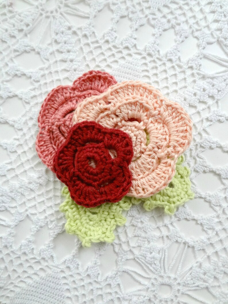 CROCHET PATTERN Irish Rose Brooch Pattern crocheted rose, flower brooch, rose brooch, crochet accessory, crochet pattern image 4