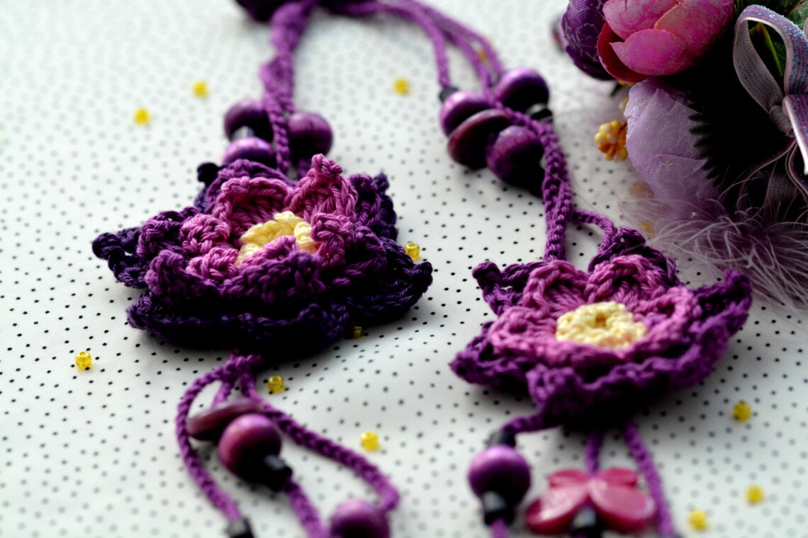 CROCHET PATTERN Flower Rhapsody Necklace Crochet Etsy