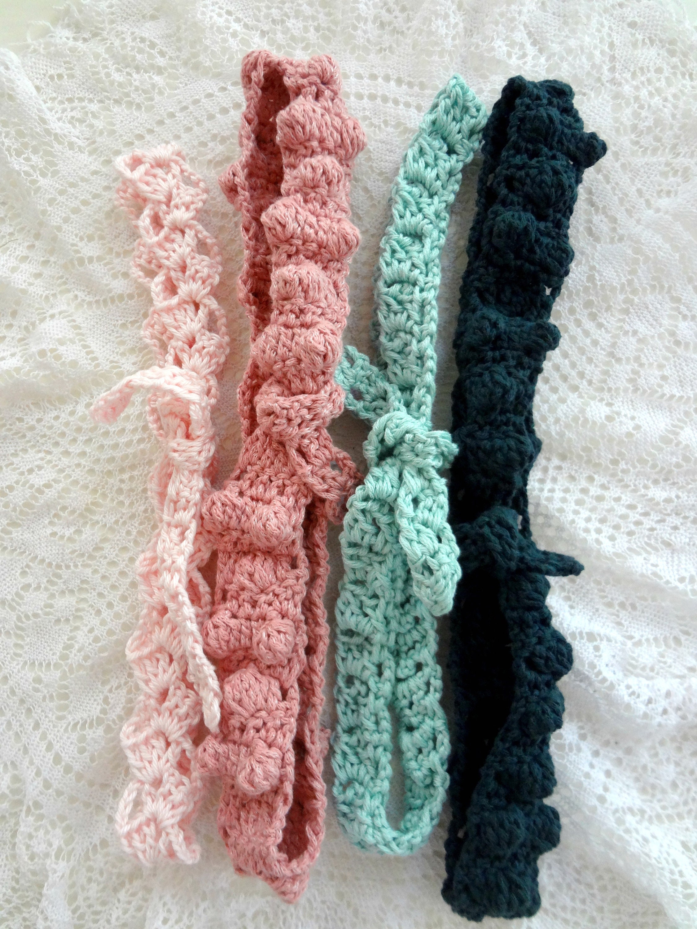 Crochet Pattern Summer headbands bobble headbandcrochet Etsy
